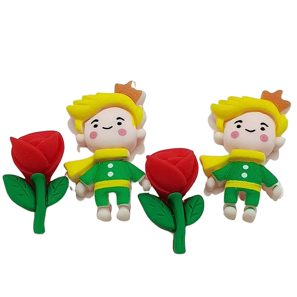 

Милый цветок из смолы Маленького принца, кабошон, подвески с плоским основанием для скрапбукинга, рукоделие, украшение для телефона