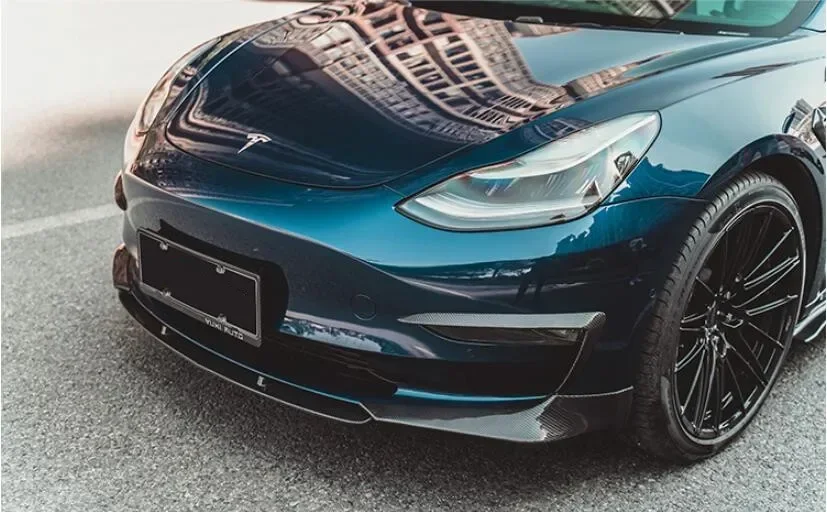 3 шт./компл. передний бампер из настоящего углеродного волокна спойлер лопасти