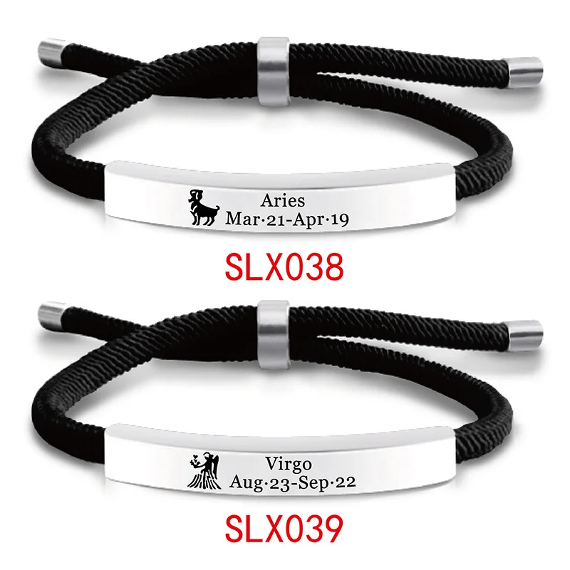 Duoying 12 знаков зодиака надпись гравировка имени браслет из нержавеющей стали