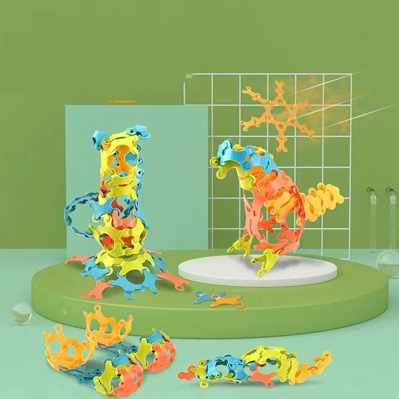 

Wheat Straw 3D Space Building Blocks Toy Set DIY Snowflakes Interconnecting Blocks Assembled Tome Chips Children Innovative Toys