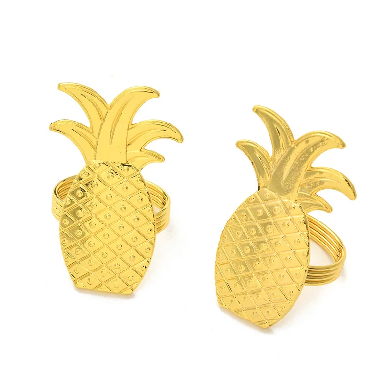 

4PCS/Metal creative golden pineapple napkin ring table top decoration for various holiday parties, western food wedding banquet