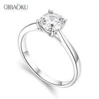s925 sterling silver moissanite wedding ring 1ct d color moissanite engagement ring round solitaire simple ring for women