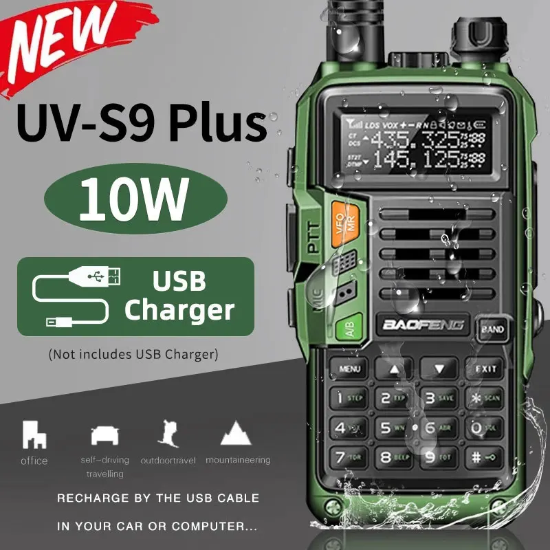 BAOFENG UV-S9 Plus Powerful Handheld Transceiver with UHF VHF Dual Band Long Range Walkie Talkie Ham UV-5R Two Way Radio