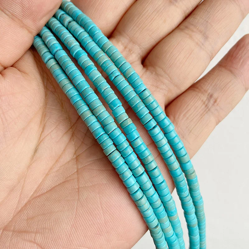 

4*2mm Turquoises Agates Picture Jaspers Rondelle Spacer Dyed Beads Flat Abacus Stone Beads for Jewelry DIY Making Bracelets