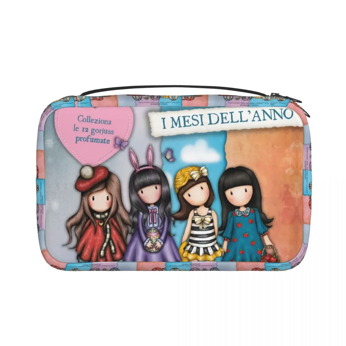 

Kawaii Coque Art Cartoon Santoro Gorjuss Travel Toiletry Bag Women Hanging Makeup Cosmetic Organizer Dopp Kit