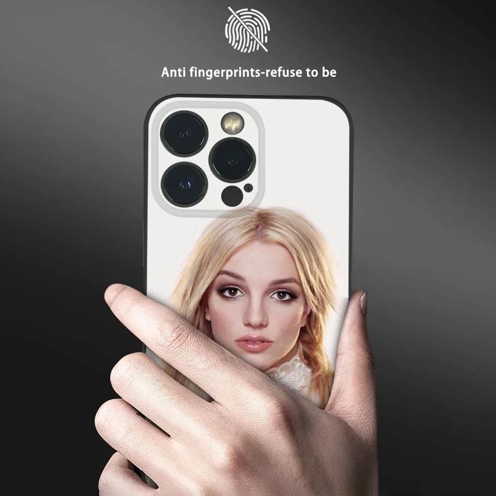 Чехол для телефона Singer B-Britney Spears iPhone 15 14 13 12 11 Pro Xs Max Mini XR X 7 8 Plus черный матовый