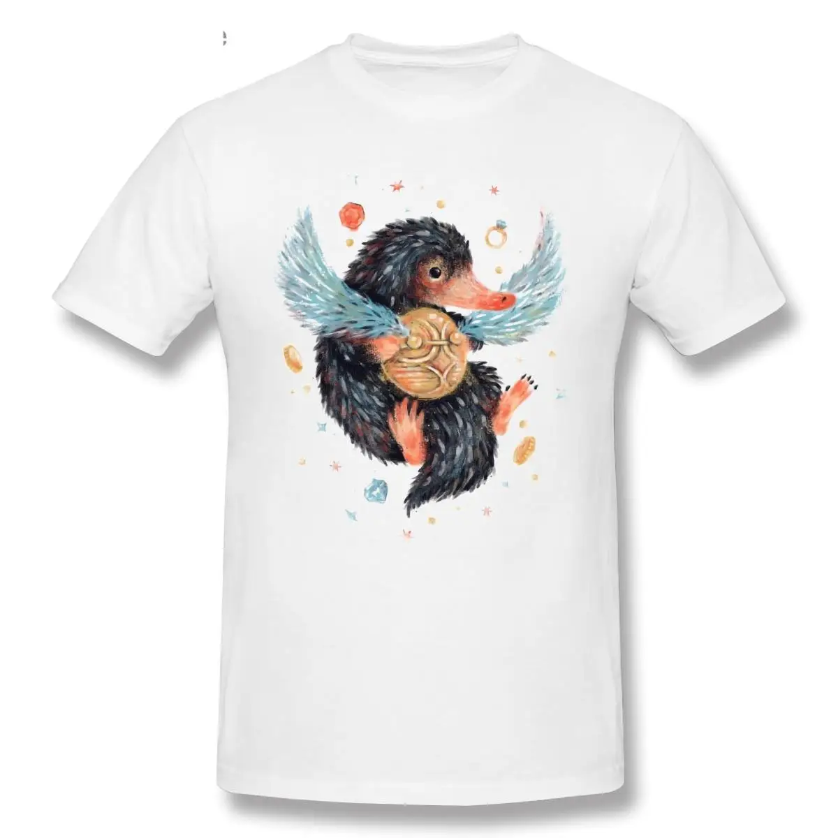 

2021 Fashion Graphic T-shirt Cartoon Anime Fantastic Beasts Niffler Short Sleeve Casual Men O-neck 100% Cotton T shirt Tees Top