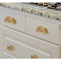 shell shape kitchen handle gold cabinet pulls drawer knobs for furniture brass
