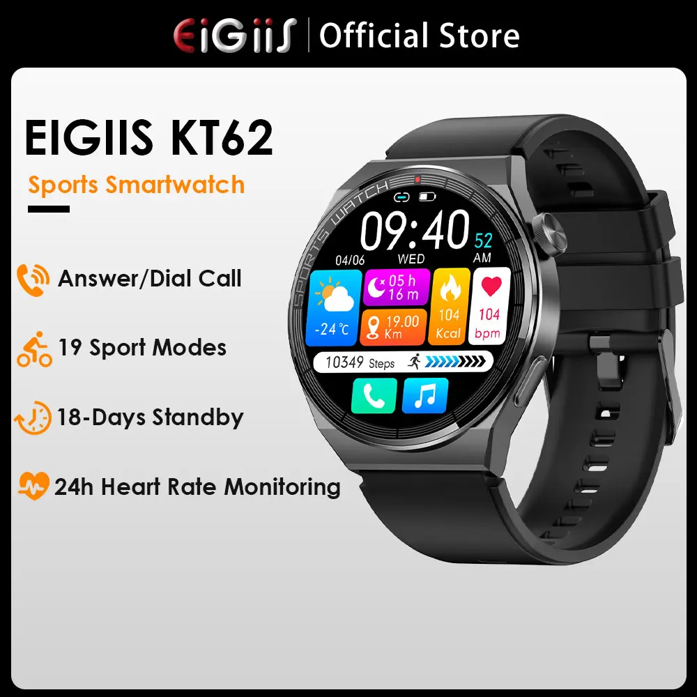 

EIGIIS Smart Watch Men Bluetooth Calling Sports Fitness Tracking Blood pressure Sleep Monitoring Heart Rate Smart Watch 2022