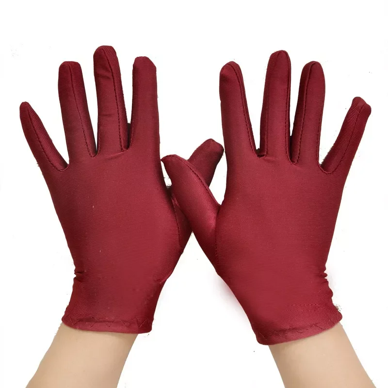 

High Quality Stretched Thin Spandex Gloves Women Men Sexy Sun Protection Mittens Etiquette Thin Short Stretch Dance Gloves