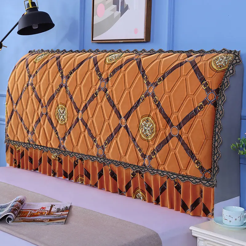 

Fashion Rhombus Bed Headboard Cover Bedspread on The Bed Thickened Quilted Head Cover All-inclusive Cotton Lace Bedside Cover