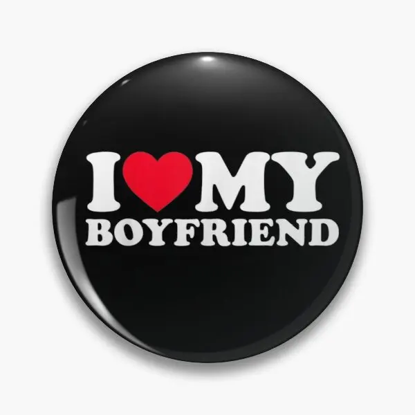 

I Love My Boyfriend Shirt I Heart My Boy Soft Button Pin Cute Jewelry Metal Collar Funny Fashion Lapel Pin Decor Creative