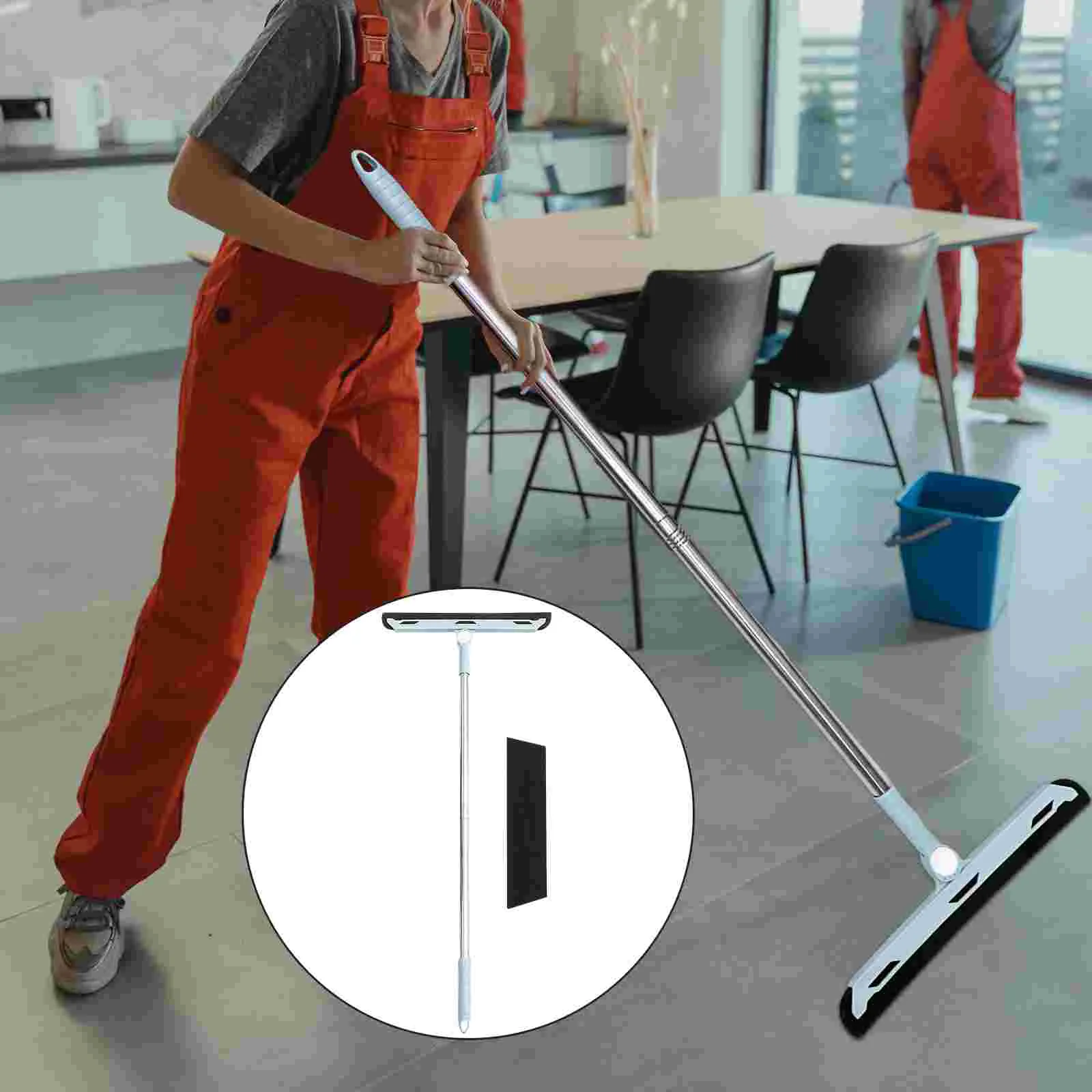

Squeegee Floor Broom Mop Cleaning Hair Rotary Wiper Window Handle Water Commercial Tool Adjustable Garage Carpet 180° Removal