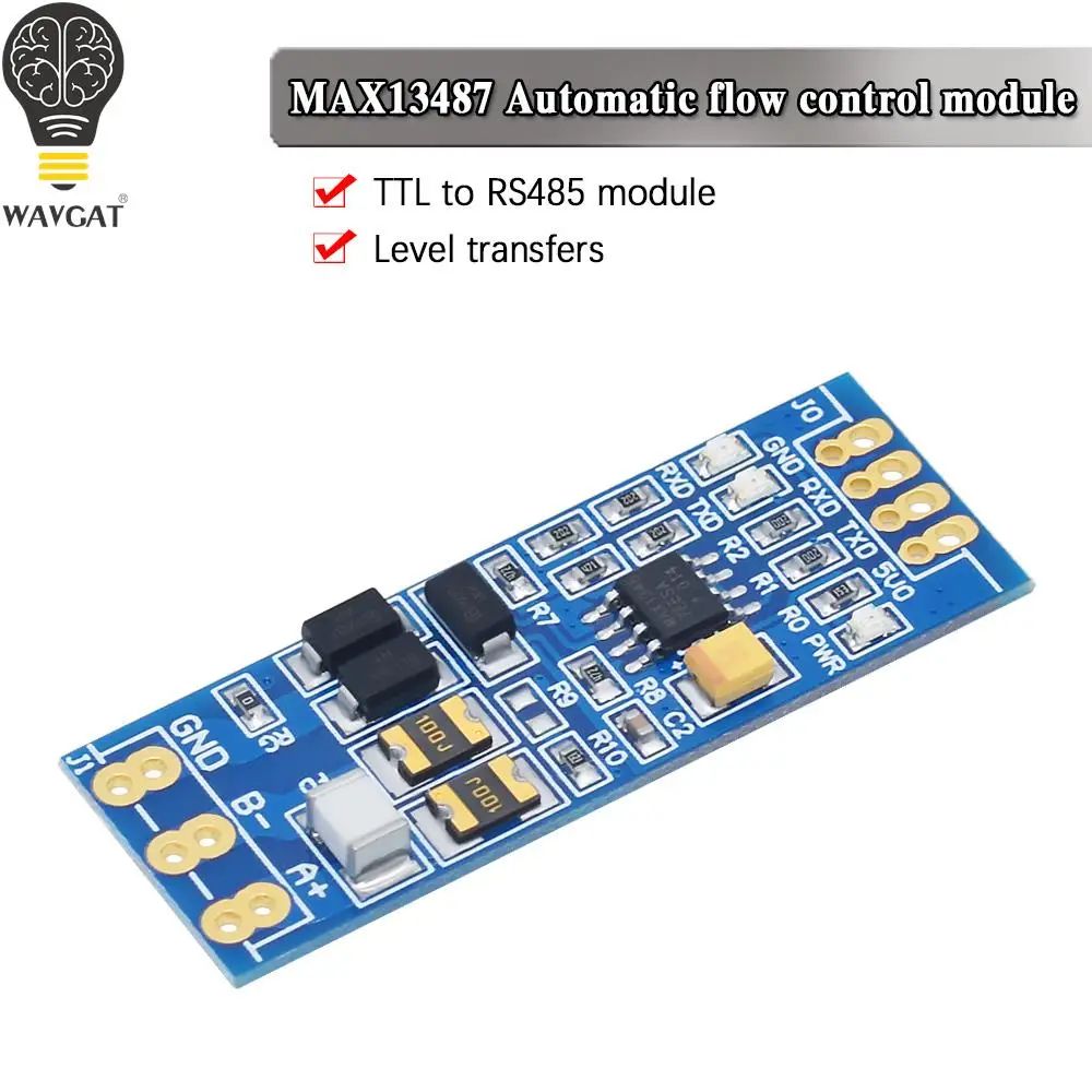 WAVGAT MAX13487 5В-TTL RS485 модуль от 485 до TTL-уровня, оборудование для взаимного преобразования, автоматический контроль потока