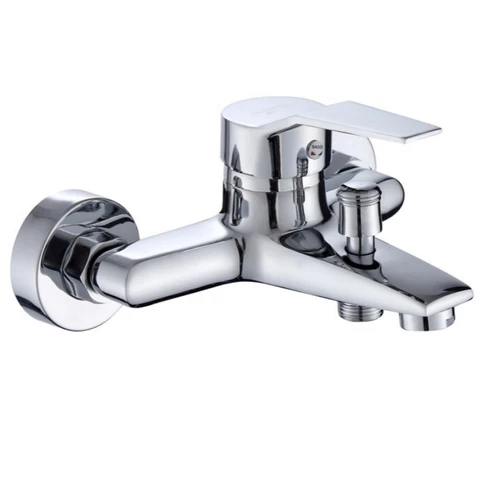 Смеситель для душа из нержавеющей стали для ванной комнаты, настенный смеситель для горячей и холодной воды с двойным изливом, одна ручка для ванны