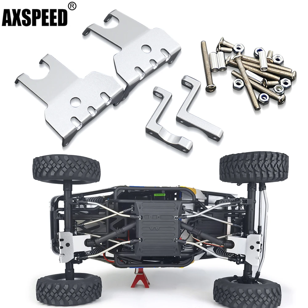 

AXSPEED 2Pcs Aluminum Alloy Chassis Armor Axle Protector Skid Plate for 1/10 Axial Wraith 90048 90053 RC Crawler Car Parts