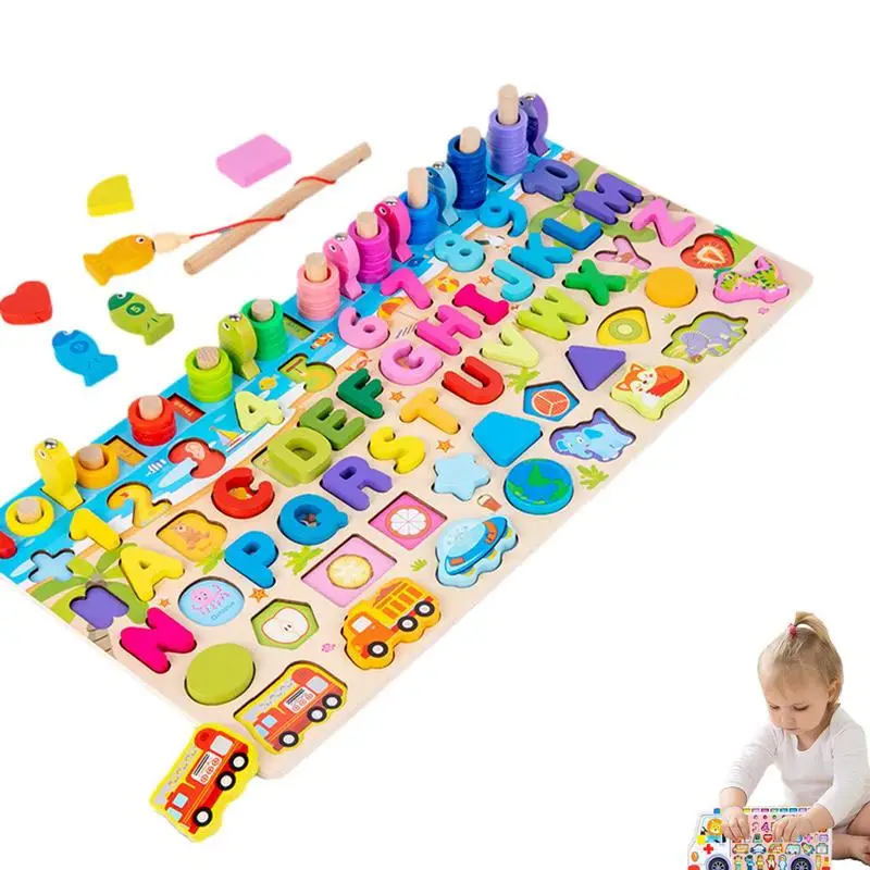 

Wooden Number Puzzle Magnetic Fishing Game Counting Games Develop Hand-eye Coordination Enhance Hands-on Ability Preschool Gift