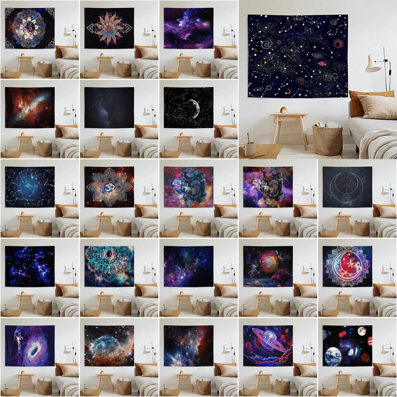 

Тканевый фон с созвездиями Мандала коврики для пикника планета гобелен ковер для общежития шторы хиппи домашний декор одеяло