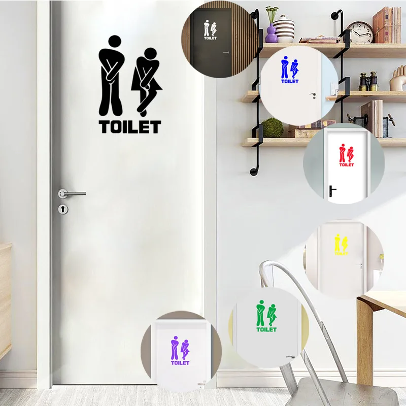 

New TOILET Toilet Toilet Stickers Toilet Toilet Stickers for Men and Women AliExpress Decorative Wall Stickers 20*12cm Sticker