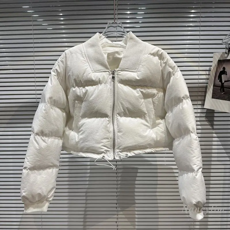 winter short parka women 2022 New Thread Collar Warm Bread Coat Cotton Coats Cotton-Padded Jacket femme streetwear
