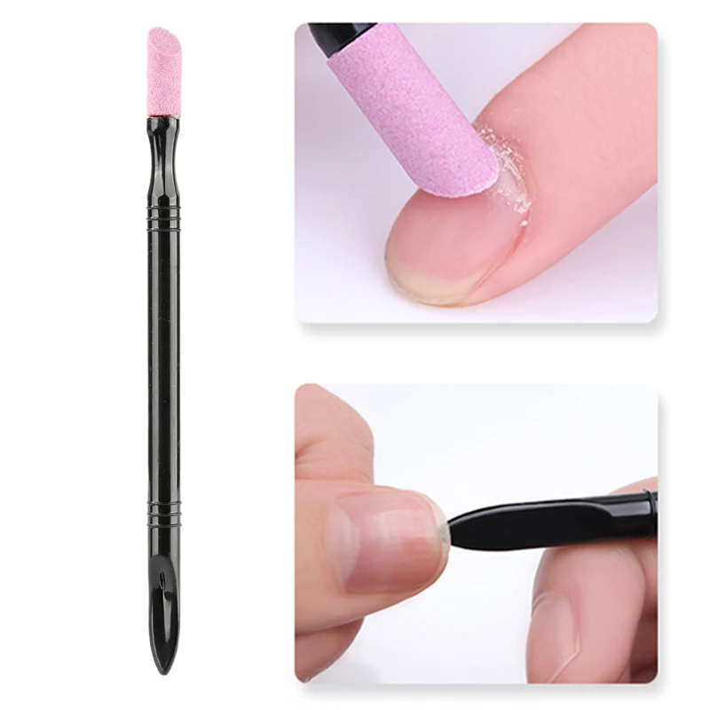 

Quartz Scrub Exfoliator Nail Art Trimmer Cuticle Pusher Repair Nail Edge Cuticle Hangnails Remove Double-end Polish Stick