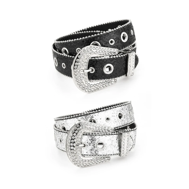 

Cowboy Bling Buckle Belt Full Sequins Belt for Adult NEW