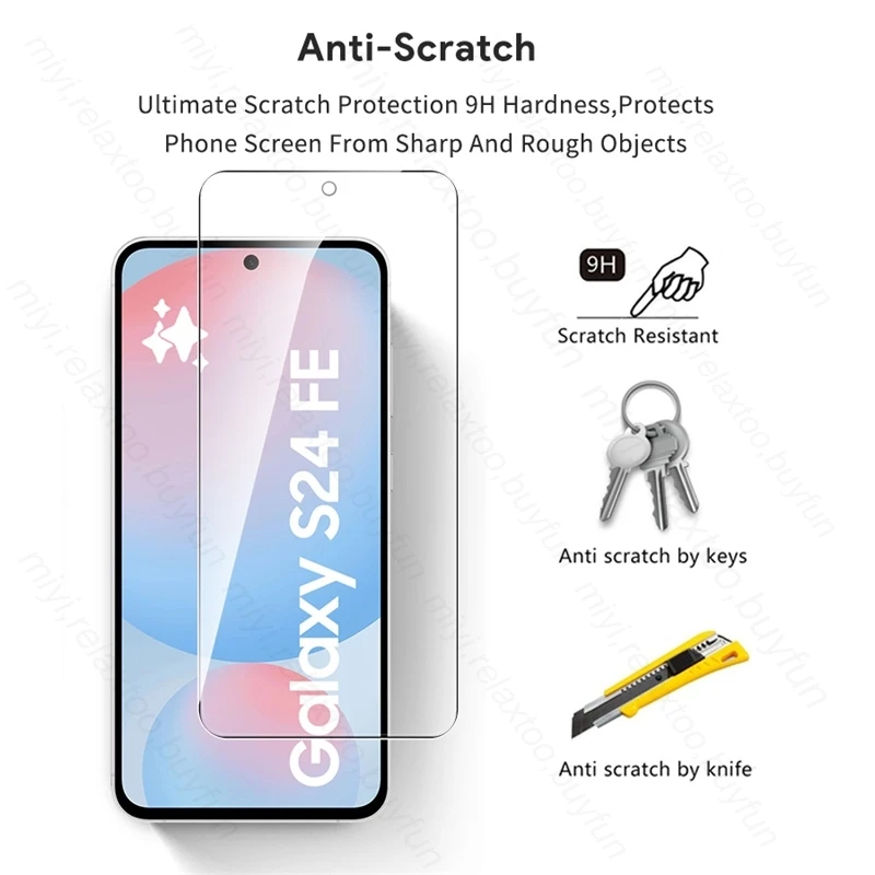Для Samsung Galaxy S24 FE 5G Стекло 4/2 шт. 10D закаленное стекло SamsungS24FE Sumsung Samsng S 24 24FE S2FE
