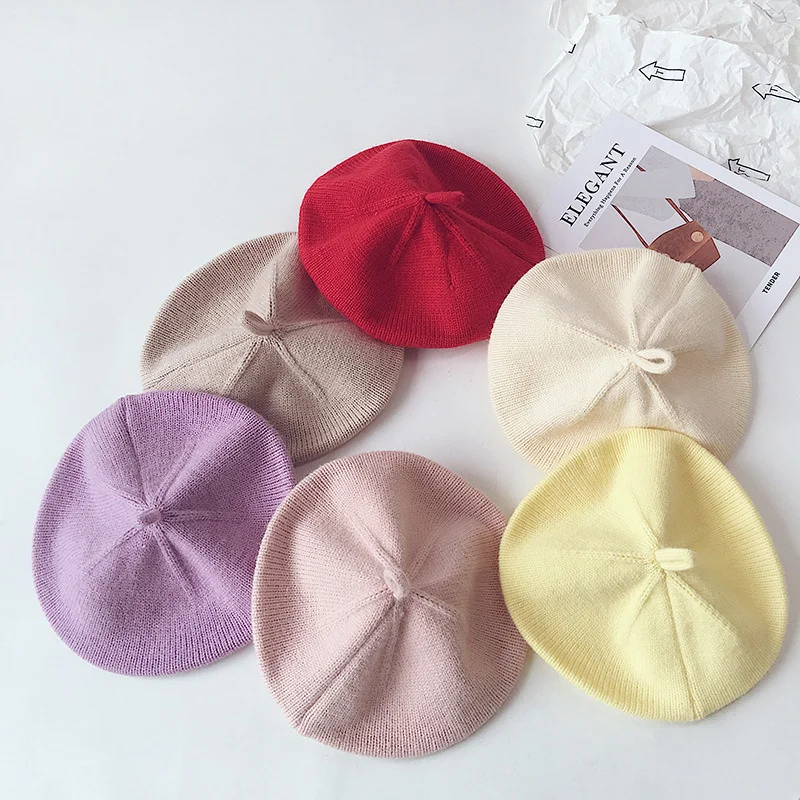 

Spring Solid Color Baby Hats Childrens Cute Cashmere Yarn Beanies Cap Infant Baby Girl Sponge Soft Fabric Head Wraps Baby Stuff