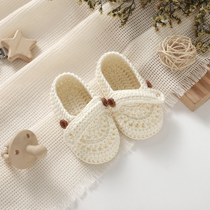 Зимняя теплая обувь для новорожденных девочек От 0 до 12 м вязаная ярких цветов