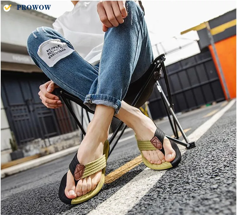 

PROWOW Flip-flop Sandals for Men and Women Soft Soles and Non-slippery Slippers Casual Mixed Colors Print Adult Beach Shoes 7513