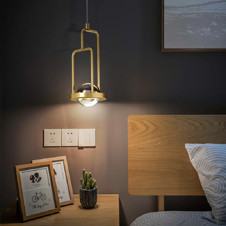 

Современная медная Подвесная лампа IWP, золотой Креативный светодиодный Декор, прикроватный светильник для гостиной, дивана, обеденного сто...