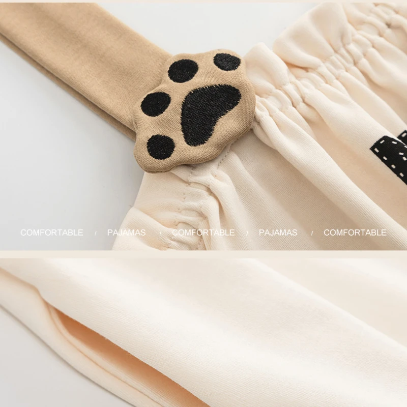 2023 New Summer Pajamas Couple Matching Pure Cotton Suit Cute Bear Sling Nightdress Home Service Soft and Comfortable Sleepwear