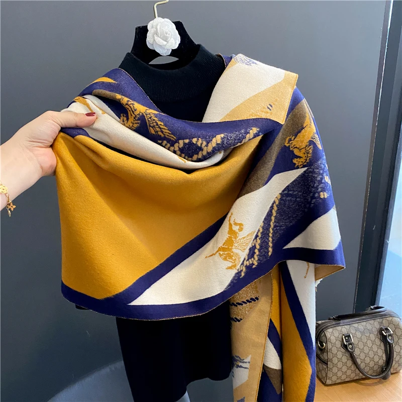 

Brand Women Winter Scarf Thick Blanket Cashmere Neck Wraps Fashion Pashmina Shawls Bufanda Female Design Poncho Echarpe Stoles