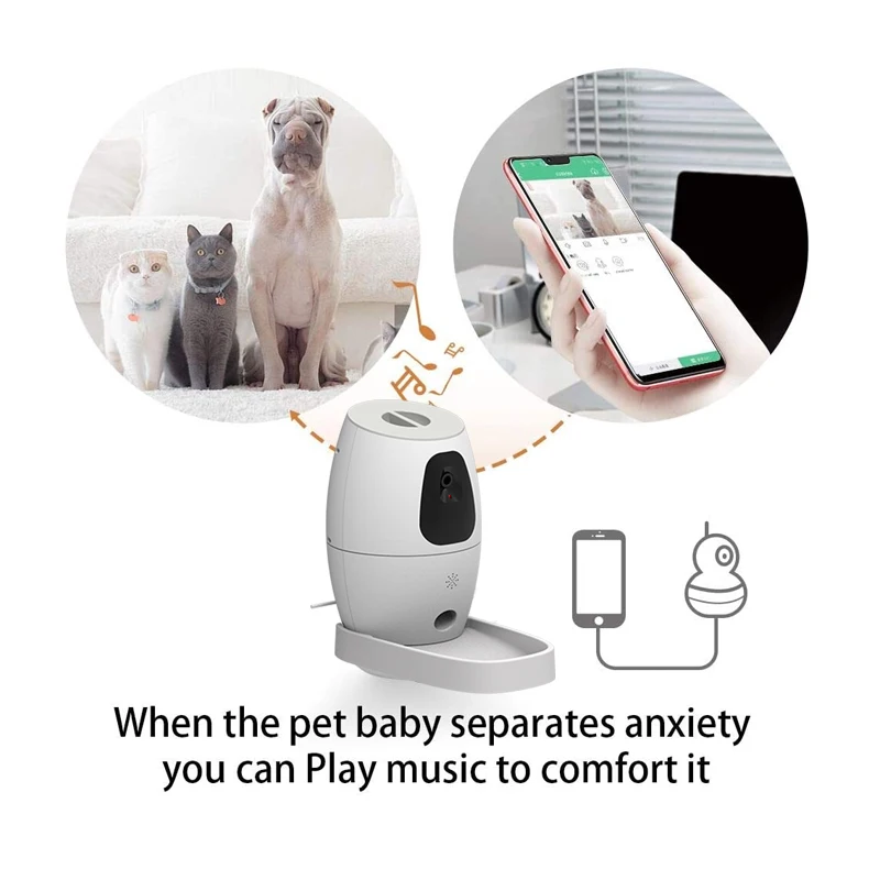 Дистанционное управление App Wifi Pet Smart автоматическая камера для собак дозатор кормушка для домашних животных с камерой