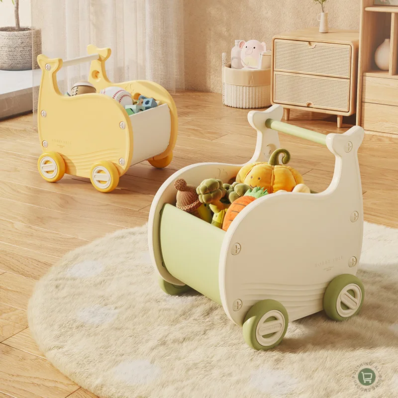Storage Boxes Cartoon Children's Shopping Cart Living Room Snacks Baby Toys Storage Cabinet Household Trolley