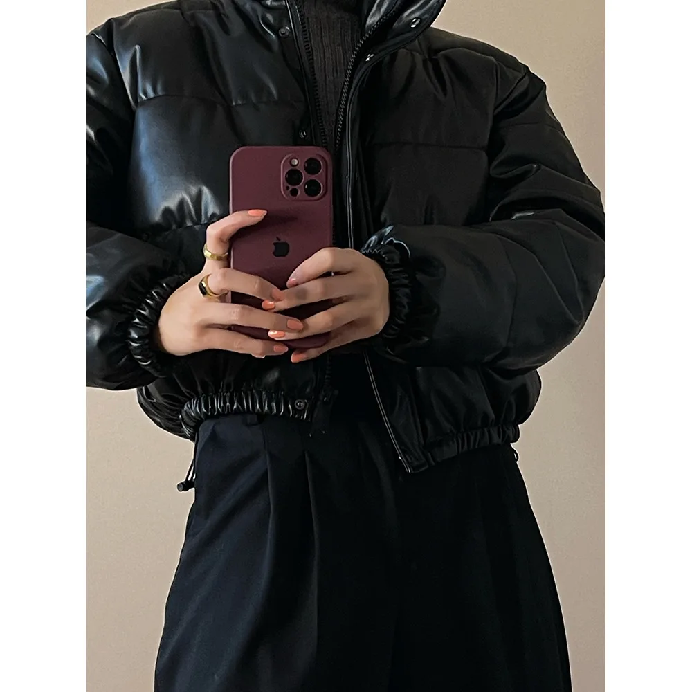 VanessaLab новая зимняя черная короткая пуховая хлопковая женская утягивающая