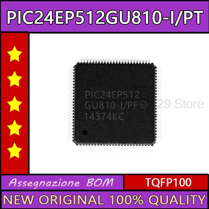 

5PCS PIC24EP512GU810-I/PT PIC24EP512GU810-I PIC24EP512GU810 TQFP100 новый Оригинальная микросхема