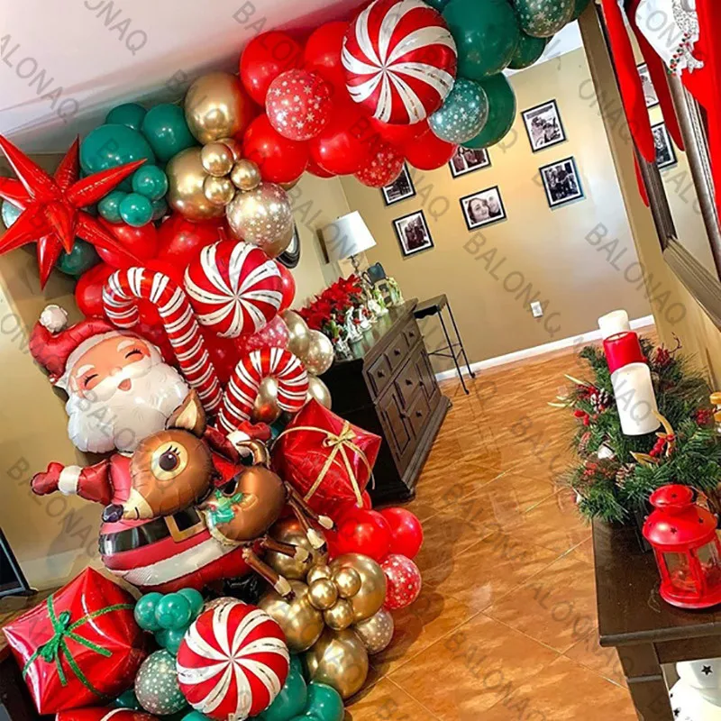 

Merry Christmas Balloons Candy Santa Claus Elk Ballons DIY Christmas Decorations For Home New Year 2022 Navidad Party Decor Ball