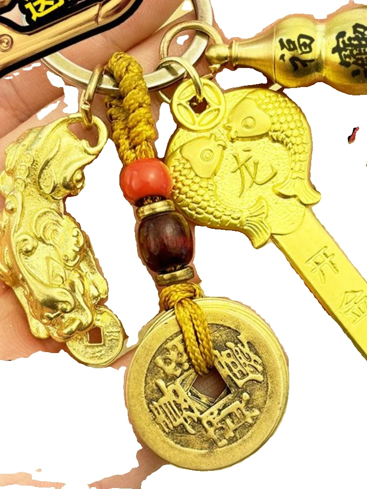 Двенадцать Зодиака Золотая Сокровище Латунный Ключ Золотой Дракона Год Пять