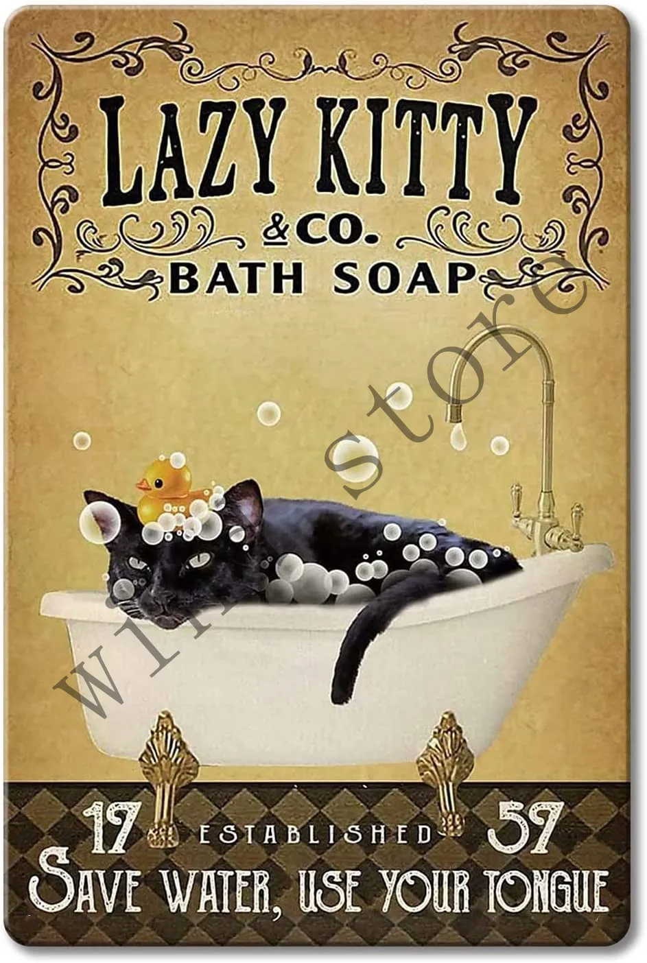 

Bath Soap Bathroom Funny cat dog pet Metal Tin Signs Vintage Bathroom Toilet Bar Cafe Wall Decoration Retro Toilet Room Sign