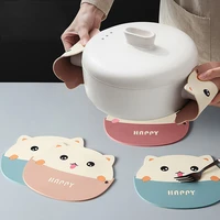 cartoon cat shaped tea mat cup holder mat coffee drinks drink silicon coaster hot drink stand insulated pad kitchen accessories