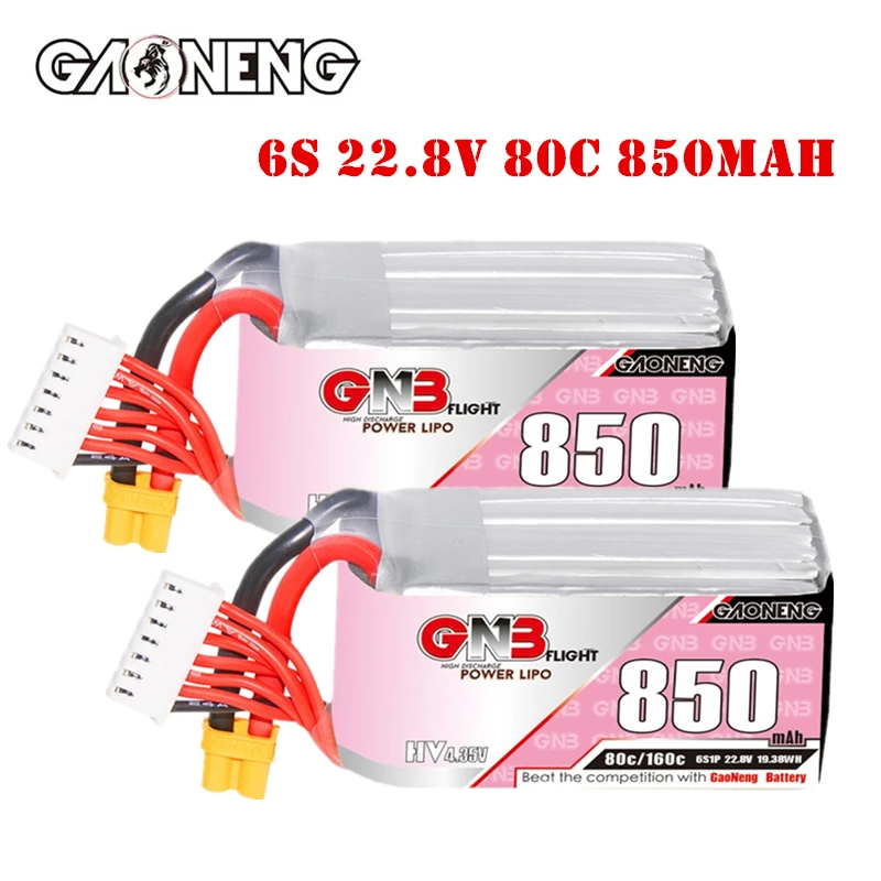 

RC FPV Racing Drone GNB 6S 22.8V 850mAh 80C Lipo Battery For RC Quadcopter Machine Model UAV FPV Toy Drone 22.8V Battery
