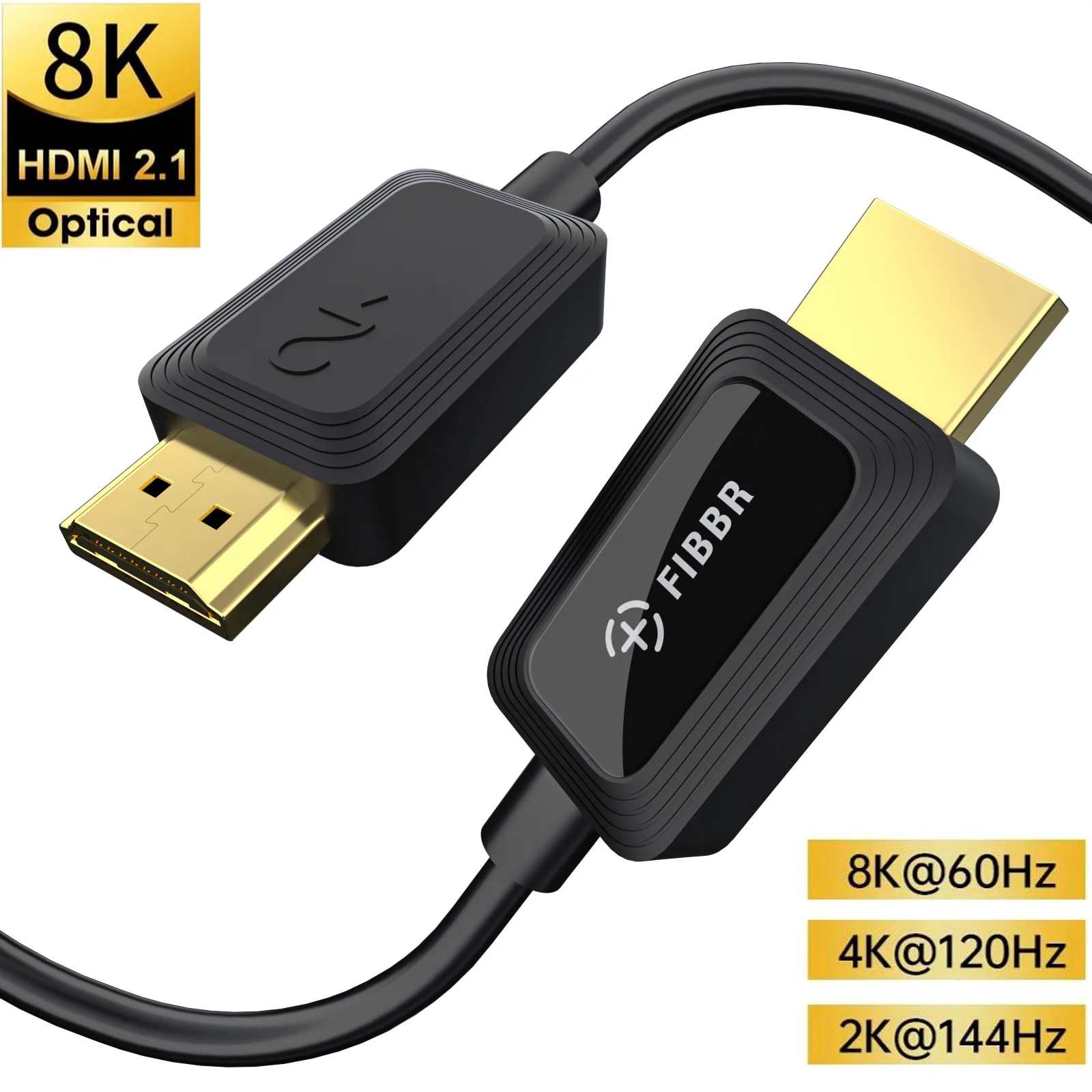 FIBBR Optical Fiber 8K 60Hz HDMI 2.1-Compatible Cable 48Gbps 4K 120Hz 144Hz eARC HDR HDCP 2.2 2.3 HDTV PS5 Blu-ray Xbox  PC TV