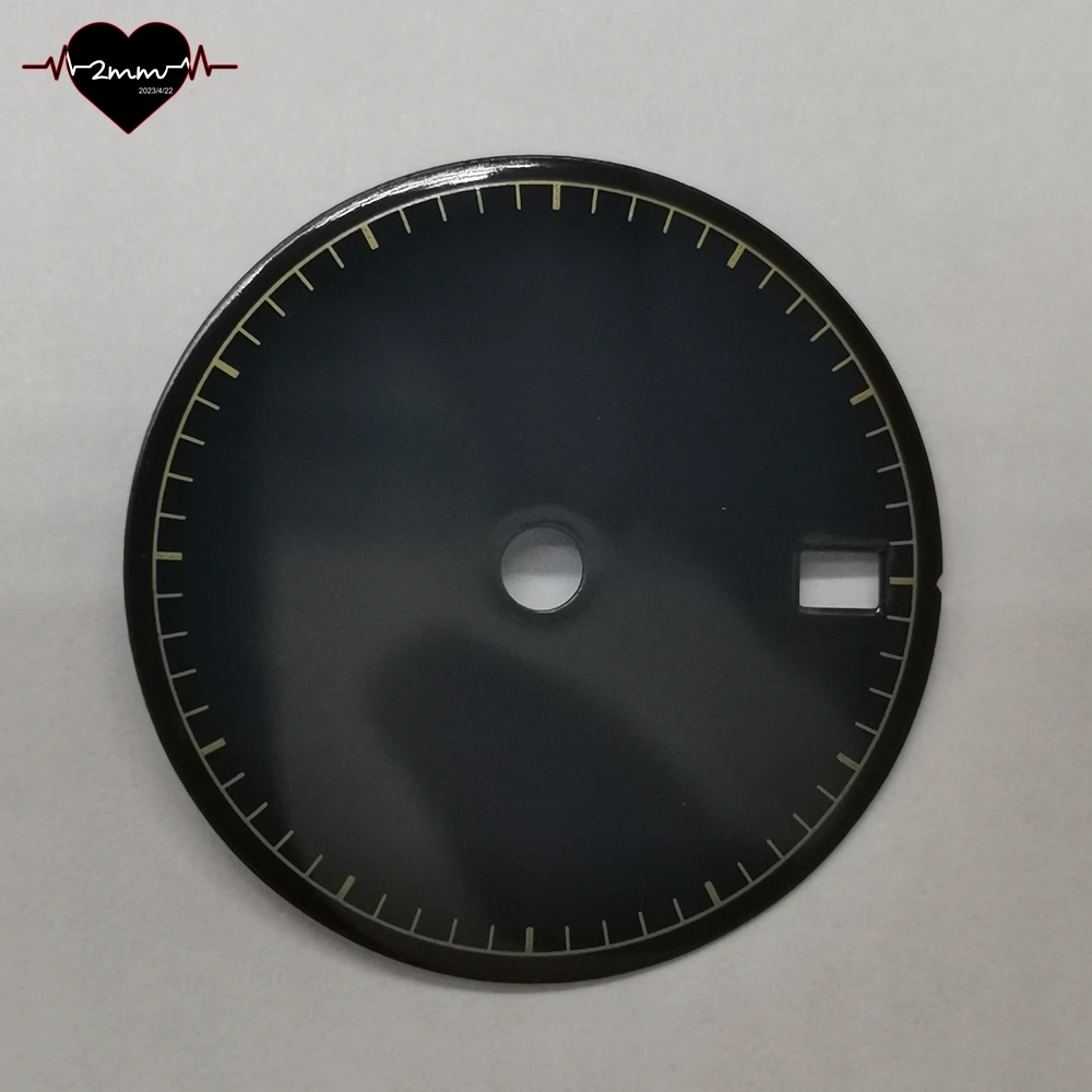 Циферблат для часов глянцевая черная печать золотой цвет вторая шкала с окном