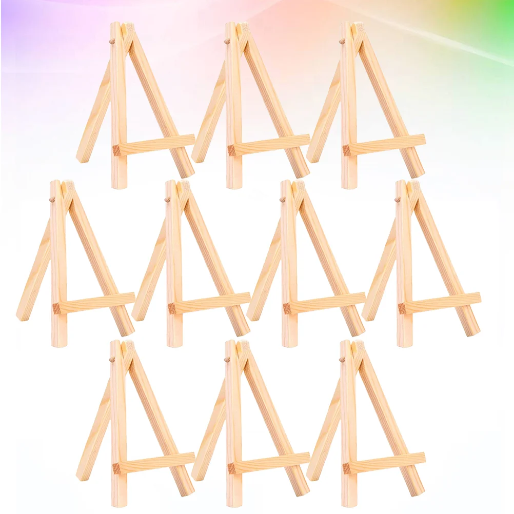 

10pcs Wood Display Easel Artist Painting Tripod Easel For Kids Painting Crafts Small Canvases Business Cards Photo