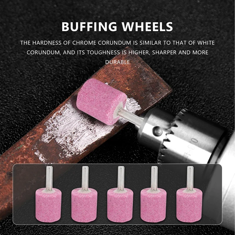 

20 шт., цилиндрические красные корундовые шлифовальные головки с хвостовиком 1/4 дюйма