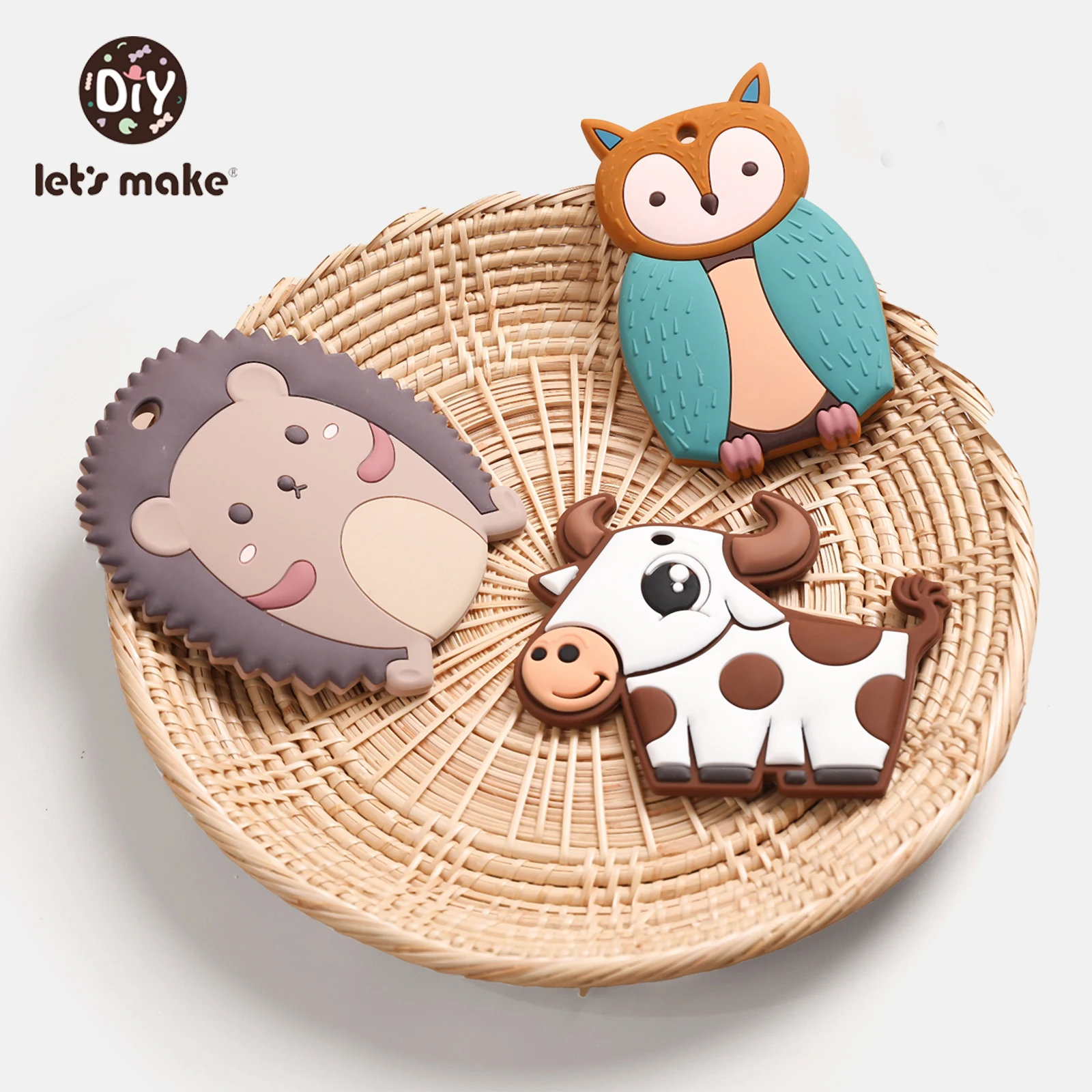 

Let's make Baby Teether 1 PC Silicone Teethers Cartoon Animals Shape Pacifier Clips BPA Free Food Grade DIY Baby Teething Toys