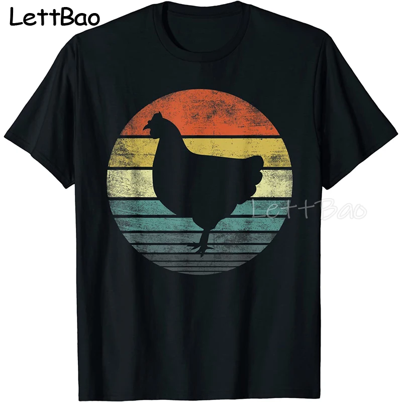 

Забавная Ретро Винтажная футболка для любителей цыплят фермеров, футболка для мужчин, женская, Мужская хлопковая футболка, уличная одежда в...