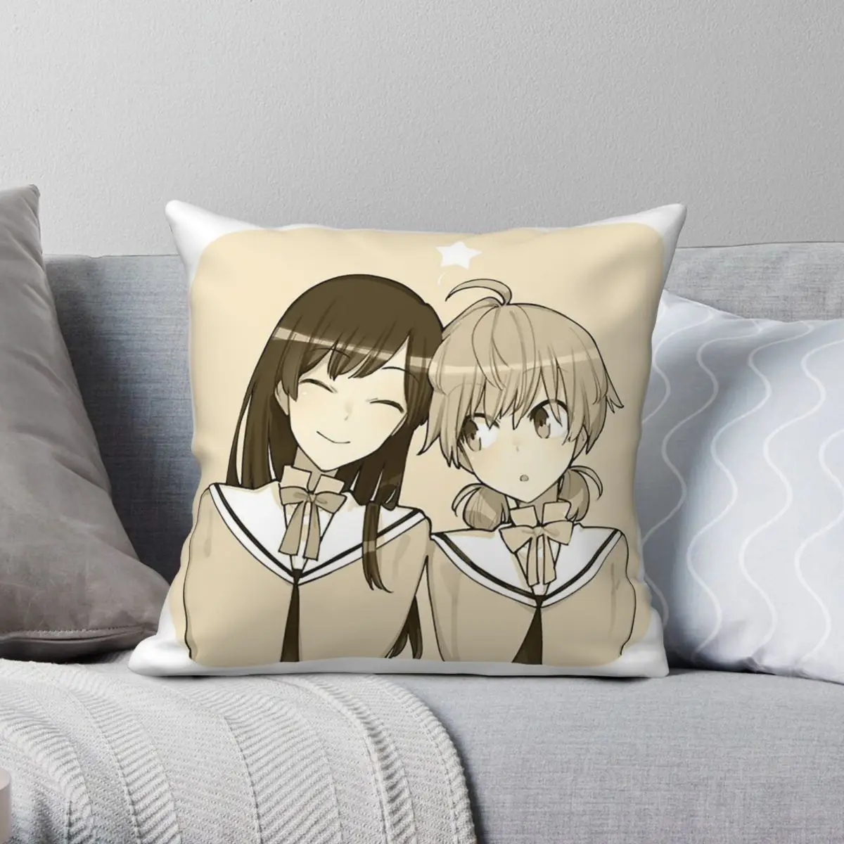 

Квадратная наволочка Bloom in You из полиэстера и льна, бархатная креативная Декоративная Подушка на молнии, разноцветная наволочка для подушки, 18 дюймов