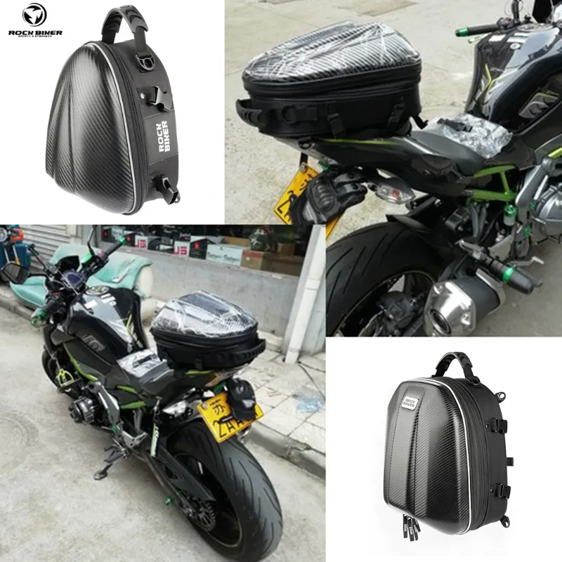 Motorcycle Tail Bag Carbon Fiber Waterproof Rear Seat Bag Multifunctional Motocross Backpack Luggage Bag Moto Back Seat Bag